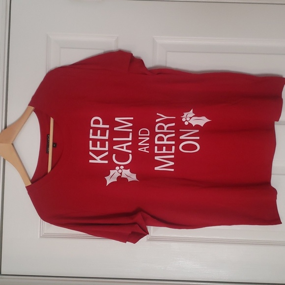 "Keep Calm & Merry On" Shirt - Picture 1 of 4